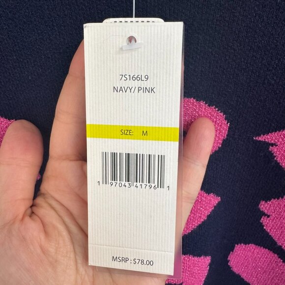 Nanette Lepore Womens Blue Pink Kisses Long Sleeve Pullover Sweater - Size M - Picture 5 of 8